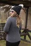 RENKTE BALIKÇI YAKA FİTİLLİ ANTRASİT BLUZ&BODY