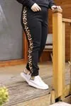 RENKTE LEOPAR VE SİYAH KOMBİNLİ ŞARDONLU TASARIM TAKIM