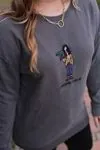 RENKTE ÖNÜ KIZ NAKIŞLI GRİ SWEAT