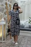 RENKTE CEPLİ ESNEK GENİŞ KESİM ELBİSE