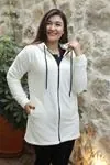RENKTE UZUN BEYAZ PELUŞ CEKET