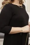 RENKTE KAPRİ KOL ESNEK ELBİSE