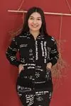 RENKTE DESENLİ FERMUARLI KAPŞONLU SWEAT