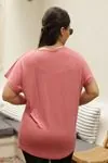 RENKTE BASKILI LEOPAR CEPLİ PUDRA BLUZ