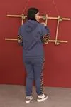 RENKTE LEOPAR DESENLİ MAVİ ŞARDONLU TAKIM