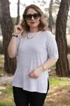 RENKTE YUVARLAK YAKA ÇİZGİLİ BEYAZ TSHİRT