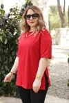 RENKTE DİRSEK KOL BASİC KIRMIZI TSHİRT
