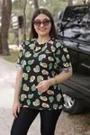 RENKTE DİRSEK KOL DESENLİ TSHİRT