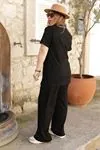 RENKTE GENİŞ KESİM SİYAH KAŞKORSE TAKIM