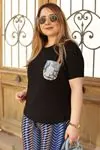 RENKTE CEP GARNİLİ SİYAH BLUZ