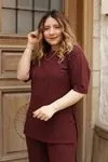 RENKTE GENİŞ KESİM KAŞKORSE BORDO TAKIM