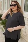 RENKTE ÜST ÇİZGİLİ ALT SİYAH ESNEK TAKIM