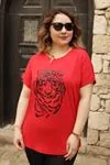 RENKTE PUL DETAYLI KIRMIZI BLUZ