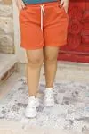 RENKTE BEL LASTİKLİ KİREMİT ŞORT