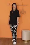 RENKTE DESENLİ ESNEK STANDART KAŞKORSE PANTOLON