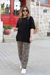 RENKTE ÜST SİYAH ALT DESENLİ ESNEK TAKIM