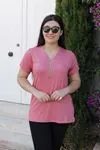 RENKTE FERMUARLI PUDRA BLUZ