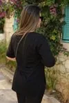 RENKTE DİRSEK KOL BASİC SİYAH TSHİRT