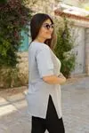 RENKTE DİRSEK KOL BASİC GRİ TSHİRT
