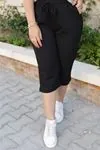 RENKTE ÜST BÜZGÜ DETAYLI MİNT SİYAH TAKIM