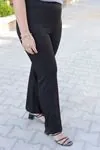 RENKTE İSPANYOL PAÇA ESNEK SİYAH PANTOLON