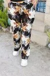 RENKTE DESENLİ ESNEK STANDART KAŞKORSE PANTOLON