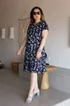 RENKTE KISA KOLLU ESNEK VİSKON ELBİSE