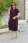 RENKTE BALON YARIM KOLLU MOR ELBİSE