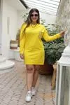 RENKTE CEBİ NAKIŞLI UZUN KOL SARI SWEAT&ELBİSE