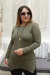 RENKTE KOLYELİ ASİMETRİK HAKİ BLUZ