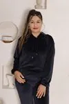 RENKTE LASTİKLİ LACİVERT KADİFE TAKIM