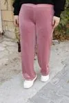 RENKTE BORU PAÇA KADİFE PUDRA PANTOLON