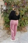 RENKTE BORU PAÇA KADİFE PUDRA PANTOLON