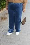 RENKTE BORU PAÇA KADİFE İNDİGO PANTOLON