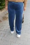 RENKTE BORU PAÇA KADİFE İNDİGO PANTOLON
