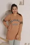 RENKTE ÖNÜ YAZILI VİZON SWEAT