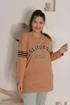 RENKTE ÖNÜ YAZILI VİZON SWEAT