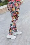 RENKTE DESENLİ ESNEK STANDART KAŞKORSE PANTOLON