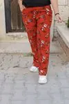 RENKTE DESENLİ DOKUMA BOL PAÇA STANDART PANTOLON