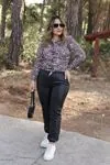 RENKTE LASTİKLİ JOGGER SİYAH DERİ PANTOLON