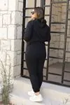 RENKTE FERMUARLI SİYAH EŞOFMAN TAKIMI