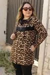 RENKTE ÖNÜ GARNİLİ LEOPAR DESENLİ TUNİK CEKET
