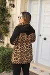 RENKTE BEL İPLİ LEOPAR DETAY TUNİK CEKET