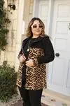 RENKTE BEL İPLİ LEOPAR DETAY TUNİK CEKET