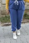 RENKTE GENİŞ KALIP ŞERİTLİ İNDİGO EŞOFMAN ALTI