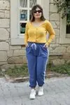 RENKTE GENİŞ KALIP ŞERİTLİ İNDİGO EŞOFMAN ALTI