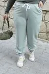 RENKTE GENİŞ KALIP ŞERİTLİ MİNT EŞOFMAN ALTI