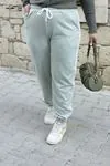 RENKTE GENİŞ KALIP ŞERİTLİ MİNT EŞOFMAN ALTI