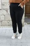 RENKTE ÇIMALI JOGGER SİYAH EŞOFMAN ALTI