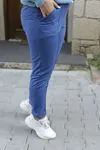 RENKTE ÇIMALI JOGGER LACİVERT EŞOFMAN ALTI